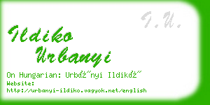 ildiko urbanyi business card